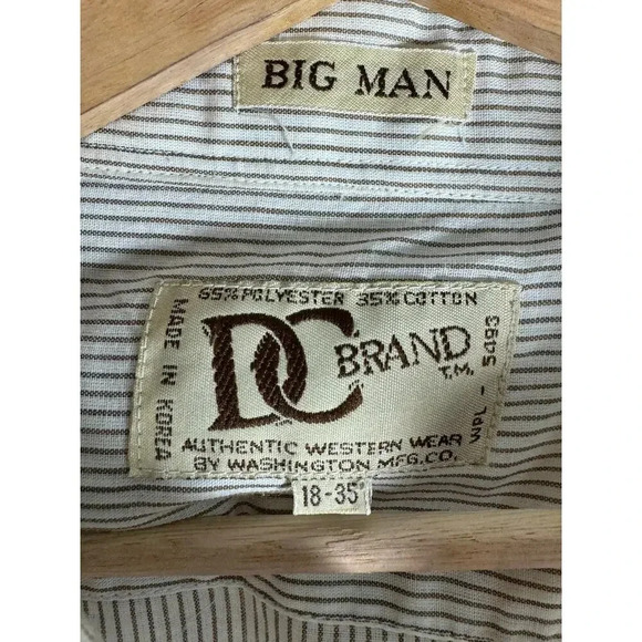 Vintage Pearl Snap Long Sleeve Button Down Brown Stripe Western Cowboy  18-35 - Picture 6 of 9